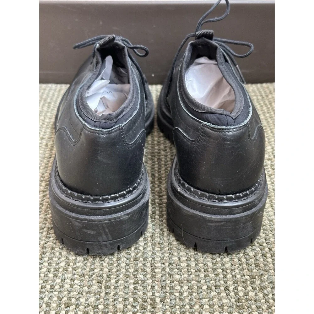 Shelly's London, Black Oxford Leather‎ Shoes, Unisex Men's 7/Women's 8.5